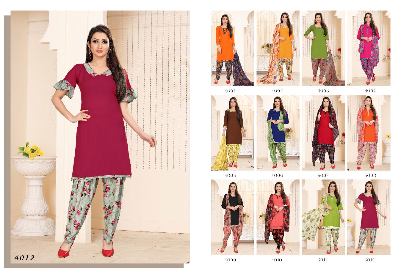 Sweety Milly 34 Leon Crape Running Wear Printed Dress Material